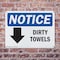 Signmission Dirty Towels (Down Arrow), 10 in W x Rectangle, Plastic OS-2PACK-NS-P-710-L-11038 - alternate 2